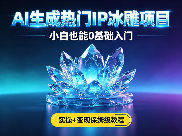 AI生成热门ip冰雕项目，小白也能0基础入门，实操+变现保姆级教程-易创网