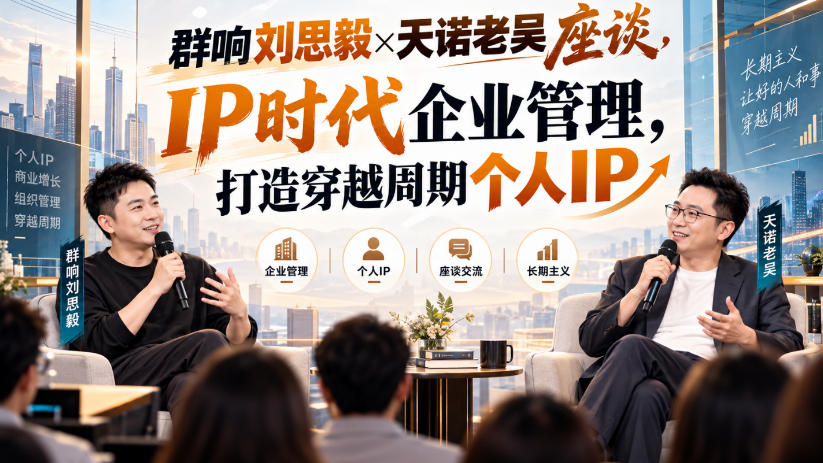 群响刘思毅×天诺老吴座谈，IP时代企业管理，打造穿越周期个人IP-易创网