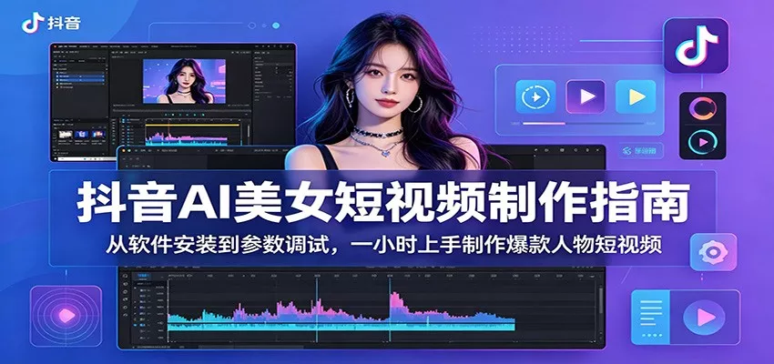 抖音AI美女短视频制作指南：从软件安装到参数调试，一小时上手制作爆款人物短视频-易创网