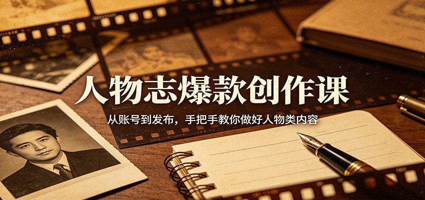 人物志爆款创作课：从账号到发布，手把手教你做好人物类内容-易创网