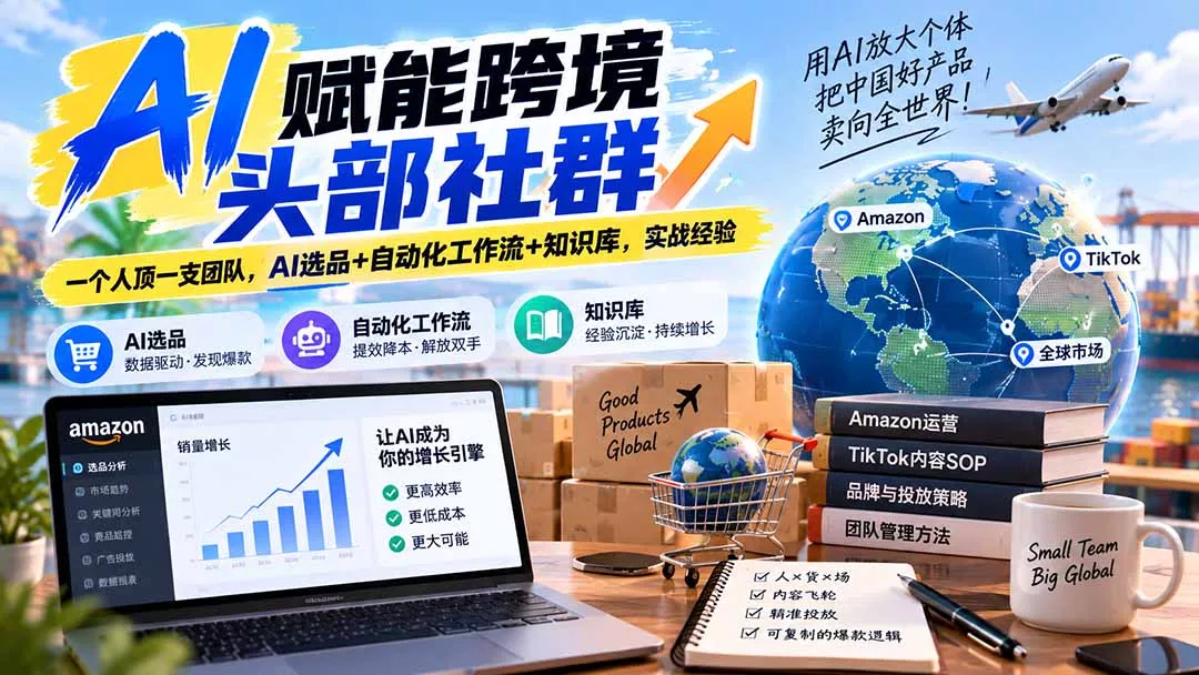 AI赋能跨境头部社群-更新9月：一个人顶一支团队，AI选品+自动化工作流+知识库，实战经验-易创网