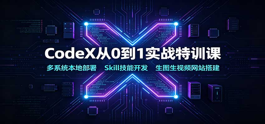 CodeX从0到1实战特训课：多系统本地部署，Skill技能开发，生图生视频网站搭建-易创网