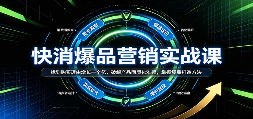 快消爆品营销实战课：找到购买理由增长一个亿，破解产品同质化难题，掌握爆品打造方法-易创网