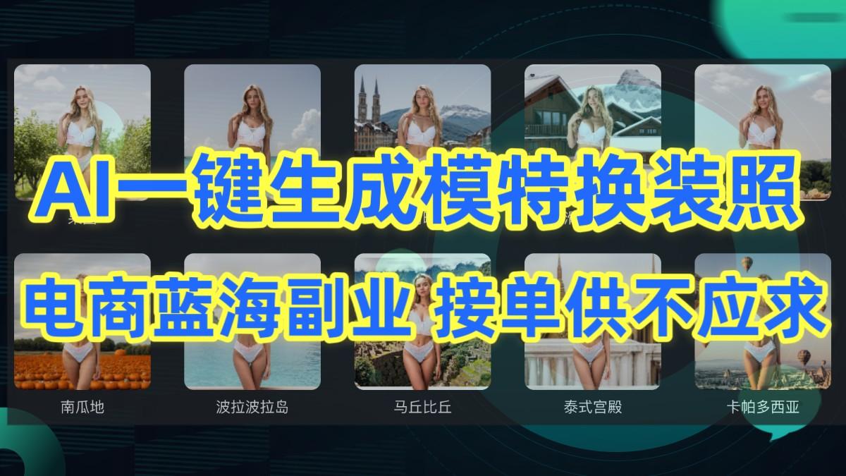 AI制作一键生成模特换装照，电商蓝海副业，接单供不应求-易创网