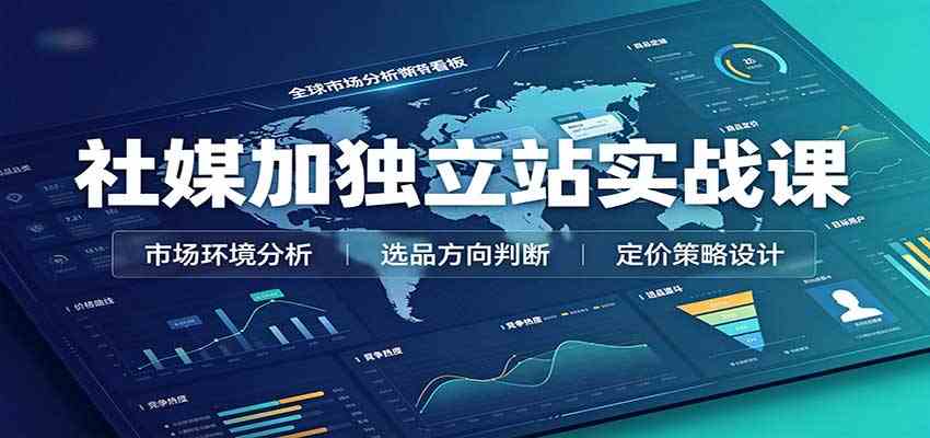 社媒加独立站实战课：市场环境选品定价，社媒运营建站，私域网红营销教学-易创网