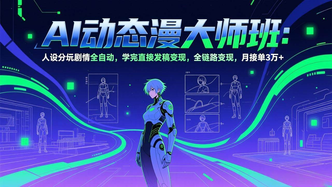 （17402期）AI动态漫剧大师班：人设分镜剧情全自动，学完直接发稿变现，全链路变现，月接单3万+-易创网