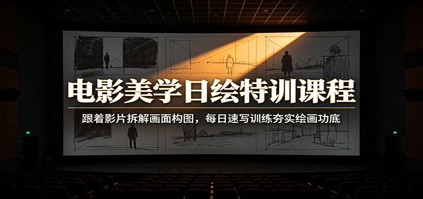 电影美学日绘特训课程：跟着影片拆解画面构图，每日速写训练夯实绘画功底-易创网