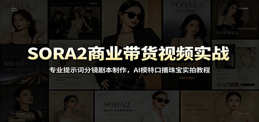 SORA2商业带货视频实战：专业提示词分镜剧本制作，AI模特口播珠宝实拍教程-易创网