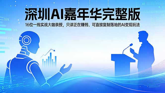 2026深圳AI嘉年华完整版：16位一线实战大咖亲授，只讲正在赚钱、可直接复制落地的AI变现玩法-易创网