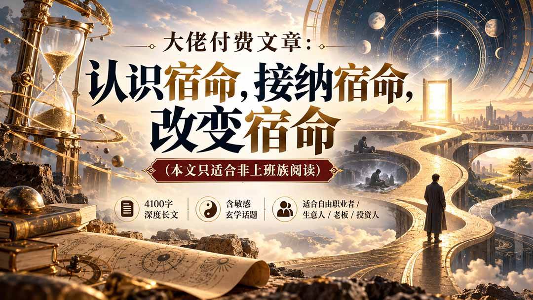 （20673期）【无水印】大佬付费文章：认识宿命，接纳宿命，改变宿命（本文只适合非上班族阅读）-易创网