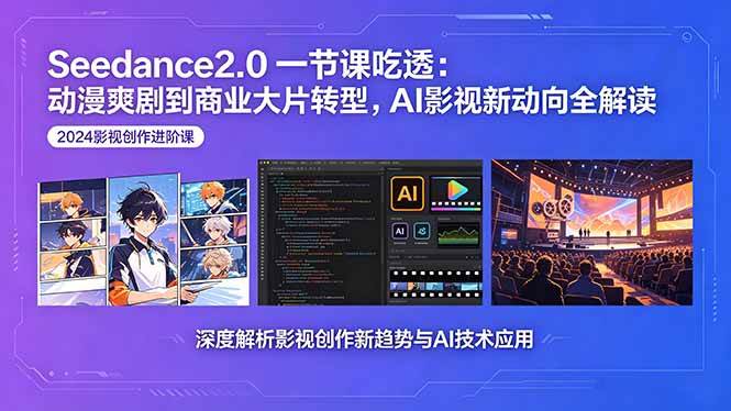 （18483期）Seedance2.0一节课吃透：动漫爽剧到商业大片转型，AI影视新动向全解读-易创网