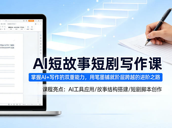 AI短故事短剧写作课，掌握AI+写作的双重能力，用笔墨铺就阶层跨越的进阶之路-易创网