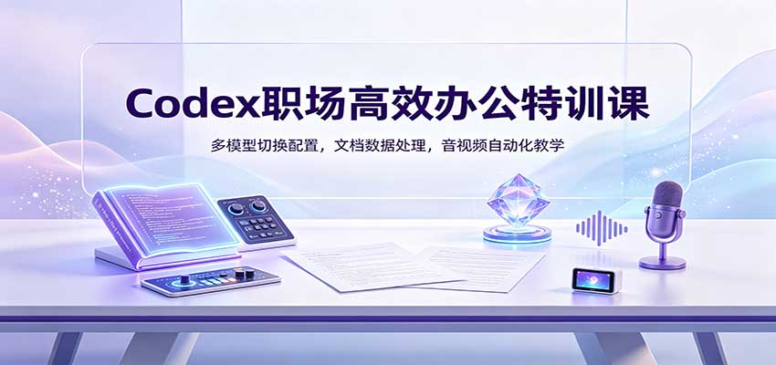 Codex职场高效办公特训课：多模型切换配置，文档数据处理，音视频自动化教学-易创网