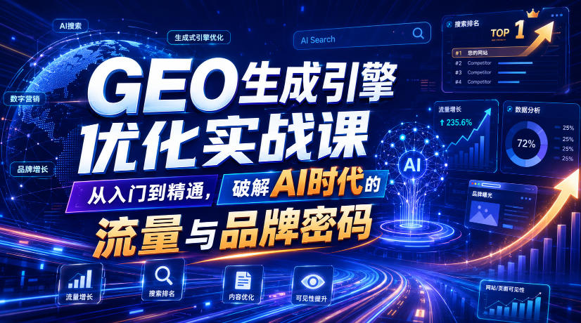 GEO生成引擎优化实战课，从入门到精通，破解AI时代的流量与品牌密码-易创网