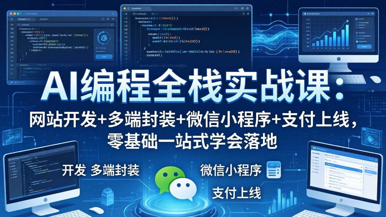（18049期）AI编程全栈实战课：网站开发+多端封装+微信小程序+支付上线，零基础一站式学会落地-易创网