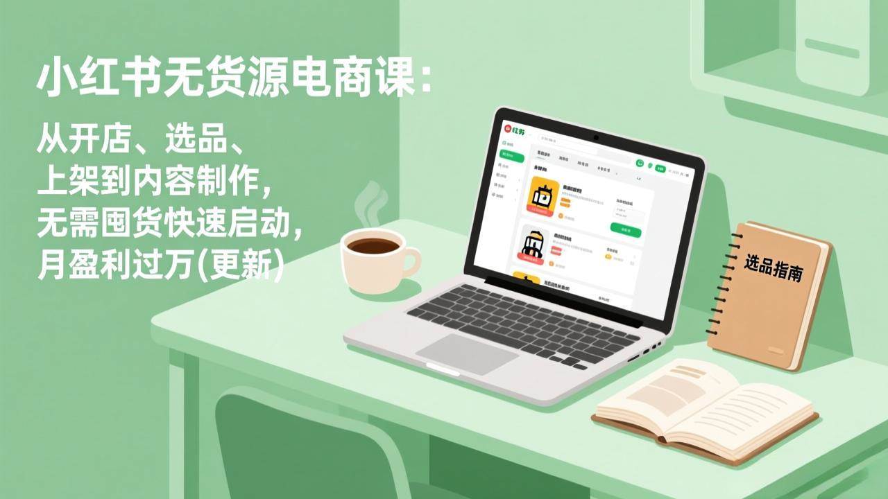 （19512期）小红书无货源电商课(7月更新)：从开店、选品、上架到内容制作，无需囤货快速启动，月盈利过万-易创网