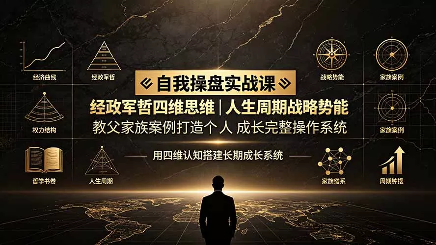 自我操盘实战课：经政军哲四维思维｜人生周期战略势能｜教父家族案例打造个人成长完整操作系统-易创网