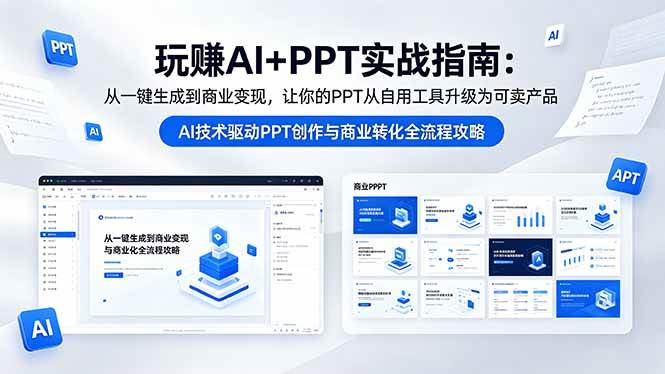 （18448期）玩赚AI+PPT实战指南-更新5月13：从一键生成到商业变现，让你的PPT从自用工具升级为可卖产品-易创网