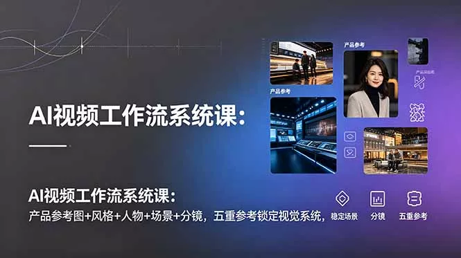 AI视频工作流系统课：产品参考图+风格+人物+场景+分镜，五重参考锁定视觉系统，稳定产出高质量视频-易创网