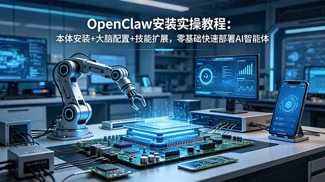 OpenClaw安装实操教程：本体安装+大脑配置+技能扩展，零基础快速部署AI智能体-易创网