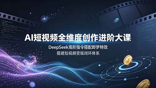 （19153期）AI短视频全维度创作进阶大课，DeepSeek高阶指令搭配即梦特效，搭建短视频变现闭环体系-易创网