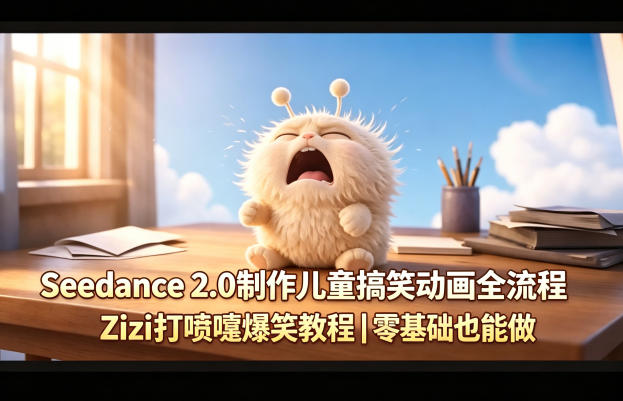 Seedance 2.0制作儿童搞笑动画全流程Zizi打喷嚏爆笑教程｜零基础也能做-易创网