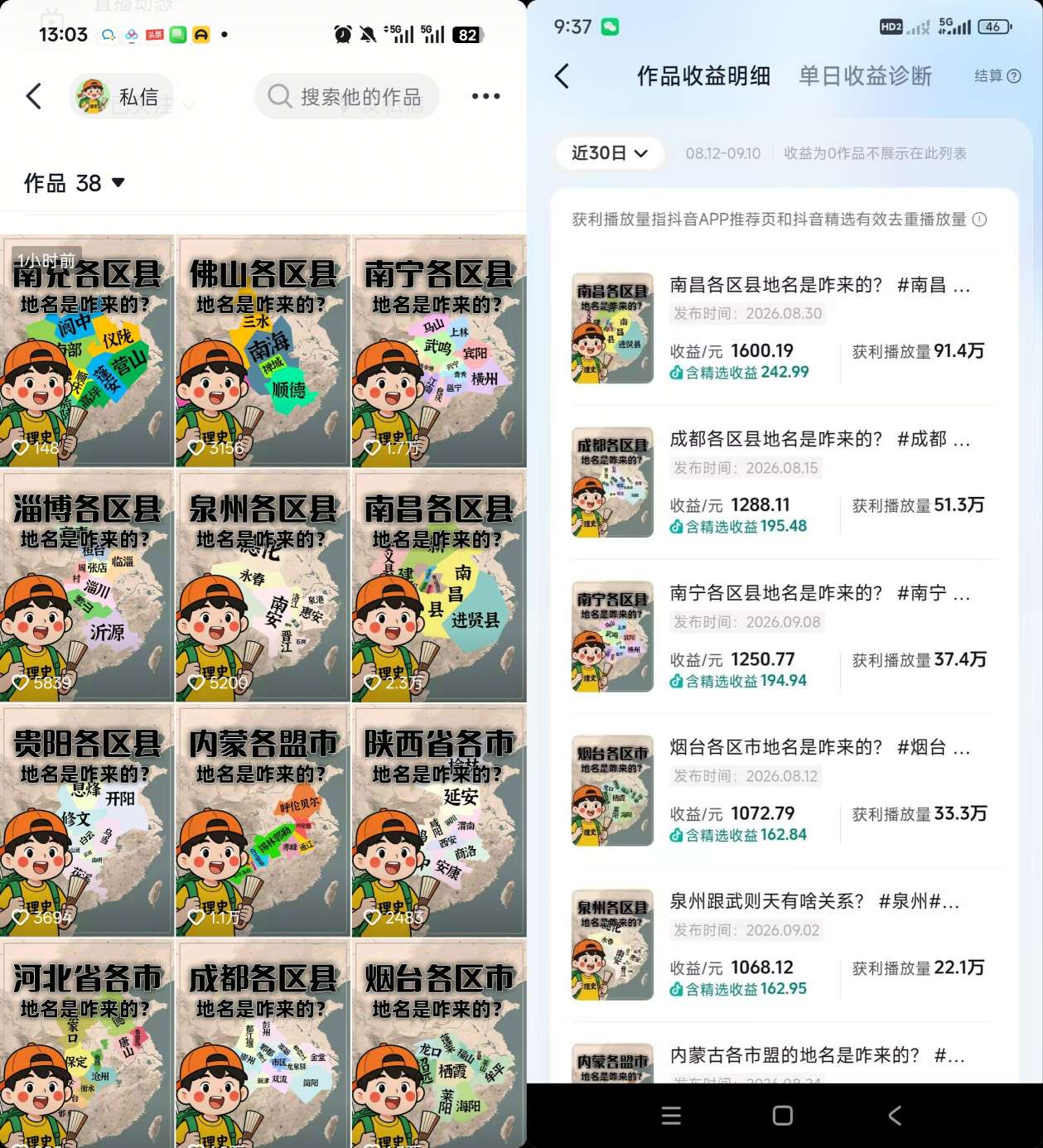 抖音3.2W粉博主理史游记AI历史游记短视频教学，热门赛道条条爆赞，单条独家精选收益1k+-易创网