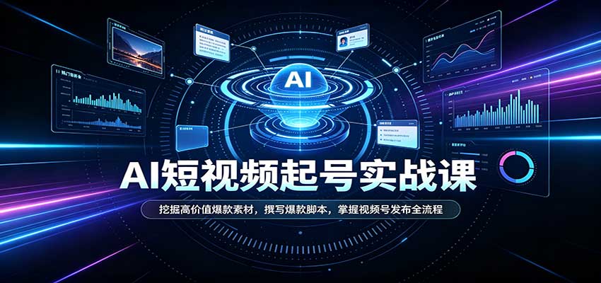 短视频AI起号实战课：挖掘高价值爆款素材，撰写爆款脚本，掌握视频号发布全流程-易创网