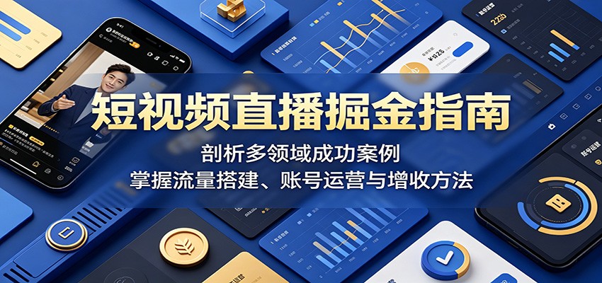 短视频直播掘金指南：剖析多领域成功案例，掌握流量搭建、账号运营与增收方法-易创网
