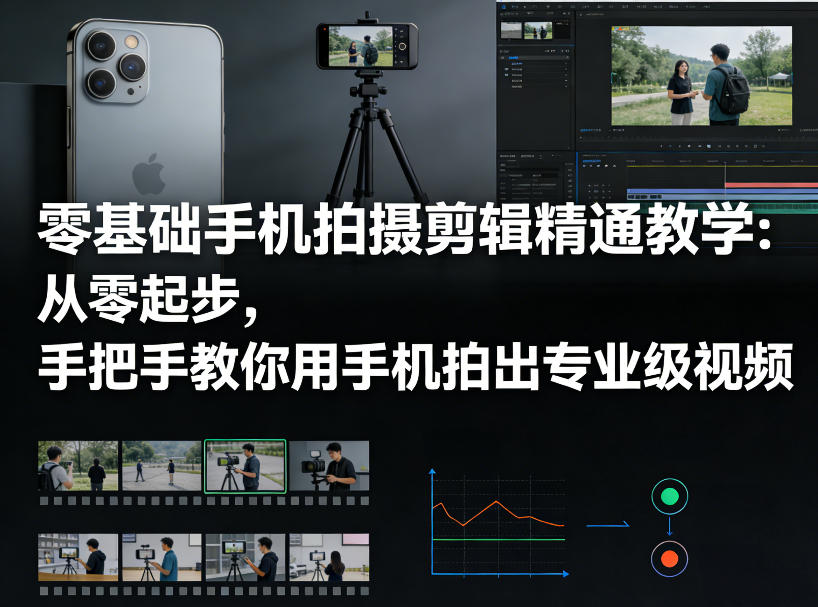 零基础手机拍摄剪辑精通教学：从零起步，手把手教你用手机拍出专业级视频-易创网