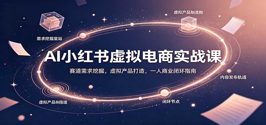 AI小红书虚拟电商实战课：赛道需求挖掘，虚拟产品打造，一人商业闭环指南-易创网