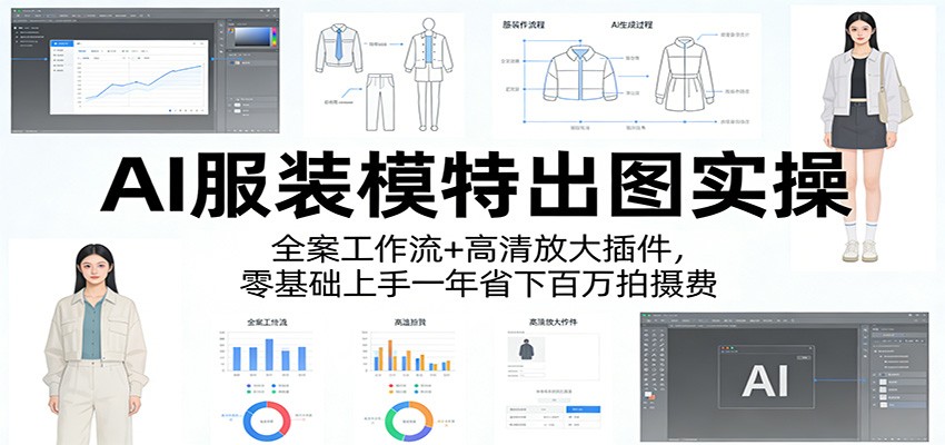 AI服装模特出图实操：全案工作流+ 高清放大插件，零基础上手一年省下百万拍摄费-易创网