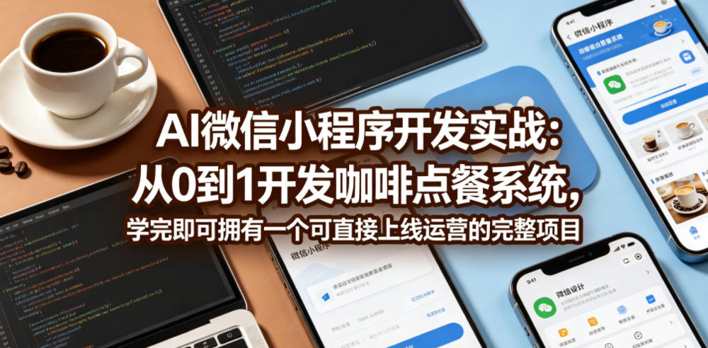 AI微信小程序开发实战：从0到1开发咖啡点餐系统，学完即可拥有一个可直接上线运营的完整项目-易创网
