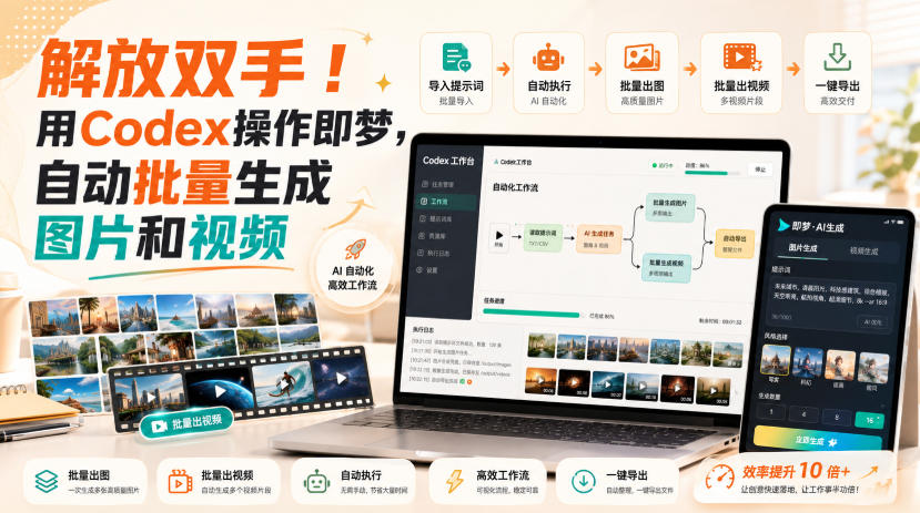 解放双手！用Codex操作即梦，自动批量生成图片和视频-易创网