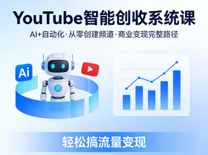 YouTube智能创收系统课，AI+自动化，从零创建YouTube频道并实现商业变现的完整路径，轻松搞流量变现-易创网