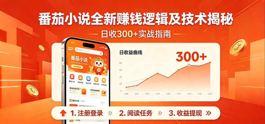 番茄小说全新赚钱逻辑及技术日收300+，小白新书皆可做！无脑赚就行了！-易创网