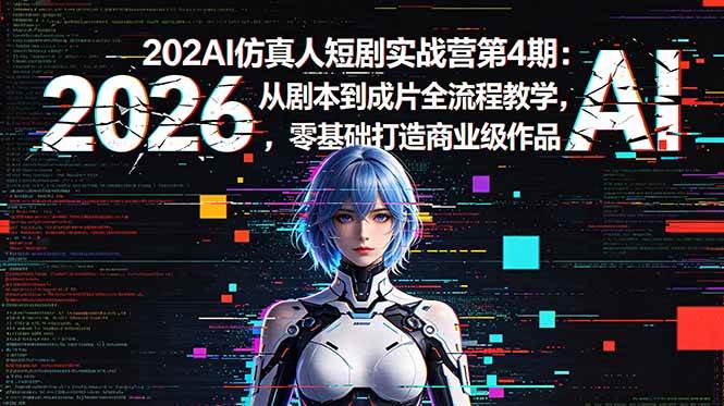 （18656期）2026AI仿真人短剧实战营第4期：从剧本到成片全流程教学，零基础打造商业级作品-易创网
