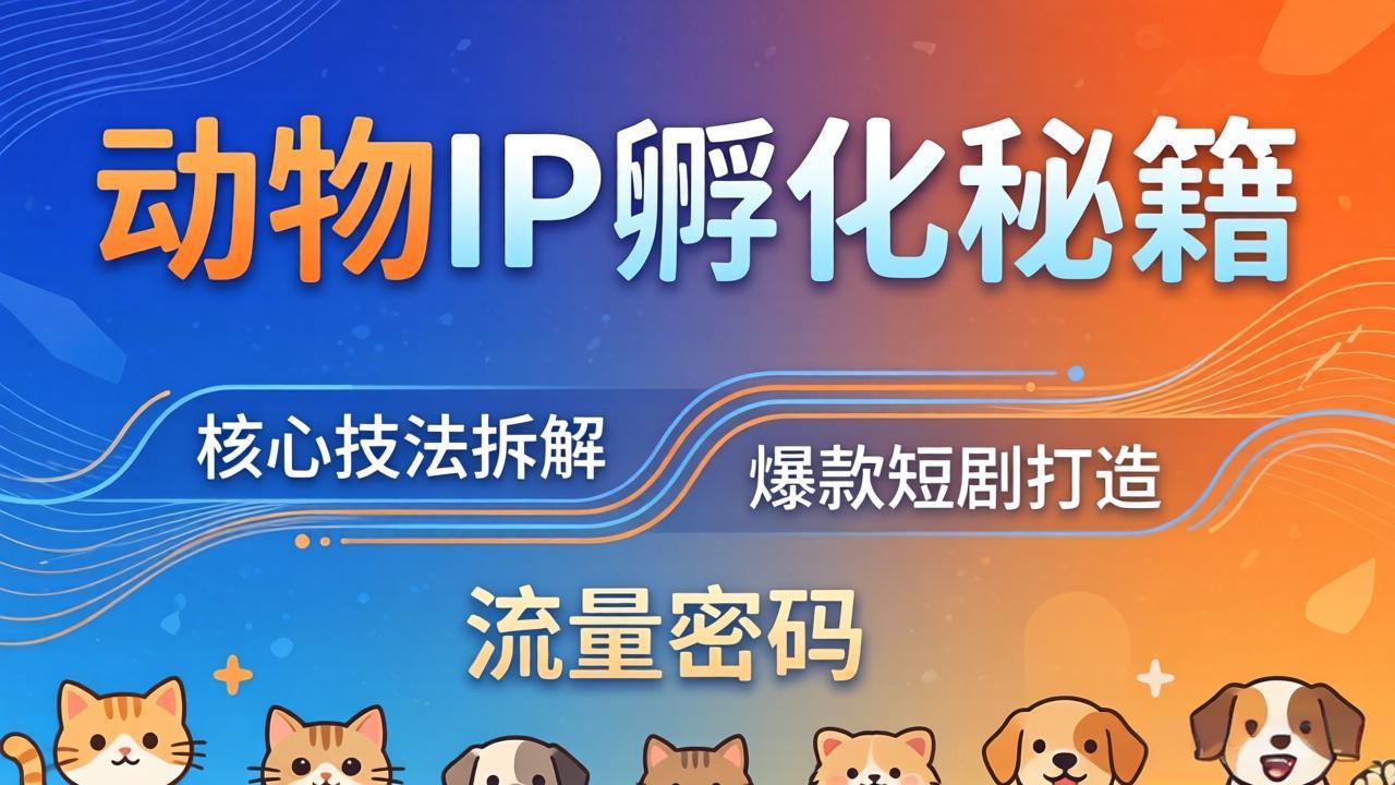 动物IP孵化全套秘籍，三大核心技法拆解，打造爆款萌宠短剧，轻松拿捏赛道流量密码-易创网