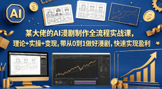 某大佬的AI漫剧制作全流程实战课，理论+实操+变现，带从0到1做好漫剧，快速实现盈利-易创网