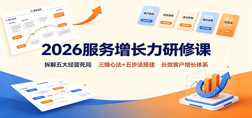 2026服务增长力研修课：拆解五大经营死局，三维心法+五步法搭建长效客户增长体系-易创网