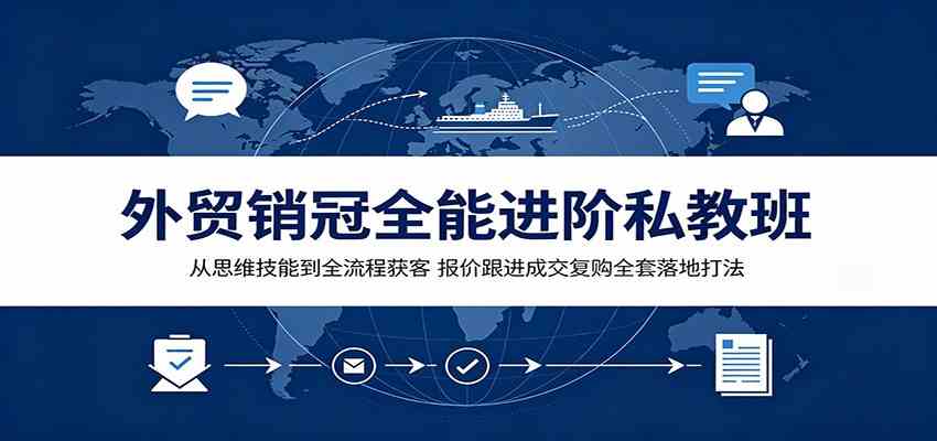 外贸销冠全能进阶私教班：从思维技能到全流程获客，报价跟进成交复购全套落地打法-易创网