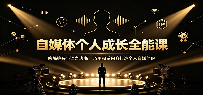 自媒体个人成长全能课：修炼镜头与语言功底，巧用AI做内容打造个人自媒体IP-易创网