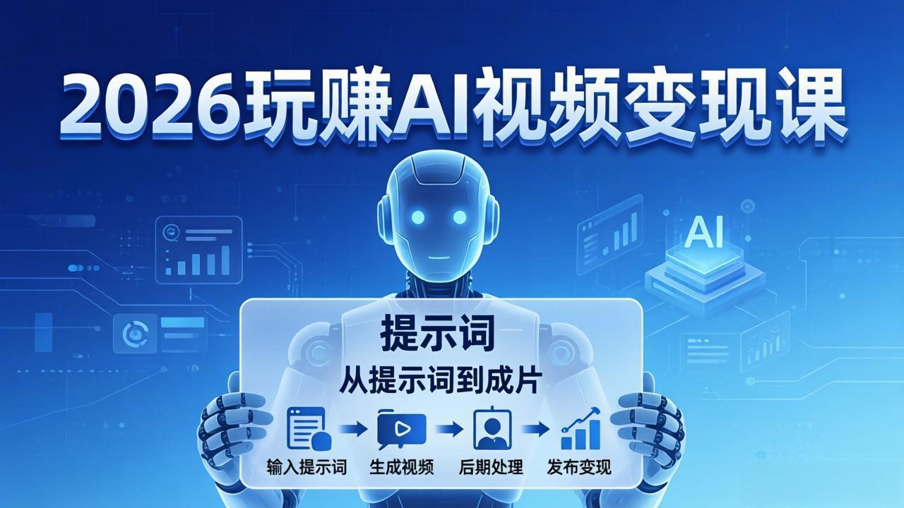 2026玩赚AI视频变现课：掌握 AI 视频全流程技能，从提示词到成片高效产出-易创网