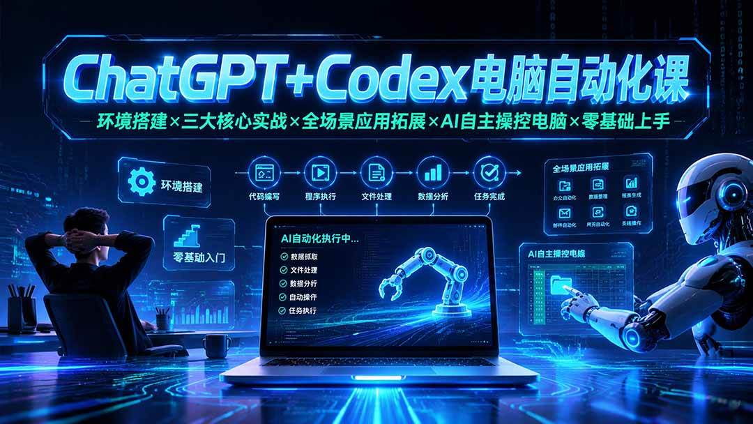 （19583期）ChatGPT+Codex电脑自动化课：环境搭建×三大核心实战×全场景应用拓展×AI自主操控电脑×零基础上手-易创网