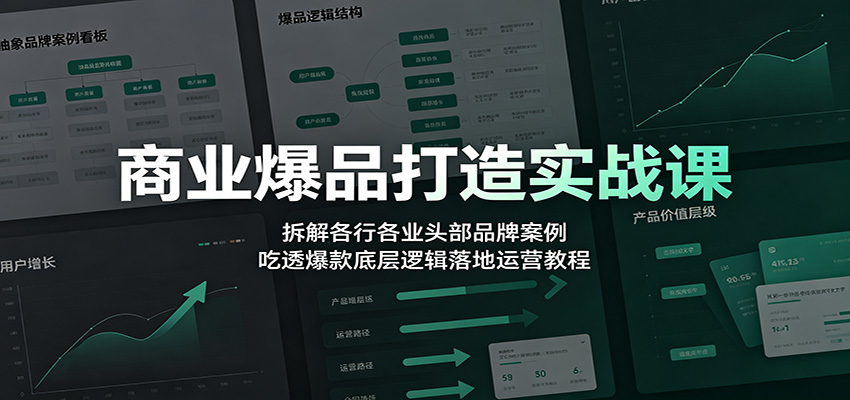 商业爆品打造实战课：拆解各行各业头部品牌案例，吃透爆款底层逻辑落地运营教程-易创网