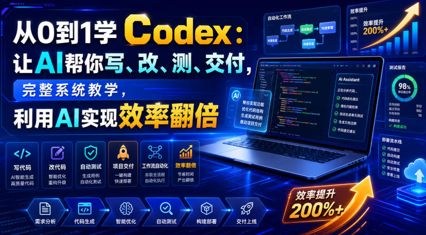 从0到1学Codex：让AI帮你写、改、测、交付，完整系统教学，利用AI实现效率翻倍-易创网