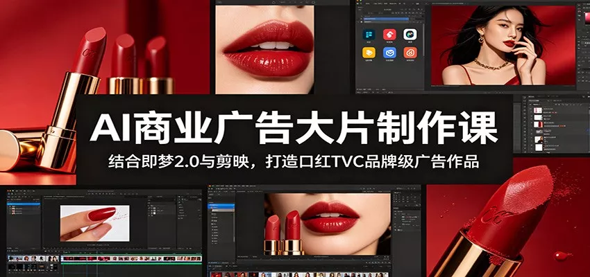 AI商业广告大片制作课：结合即梦2.0与剪映，打造口红TVC品牌级广告作品-易创网