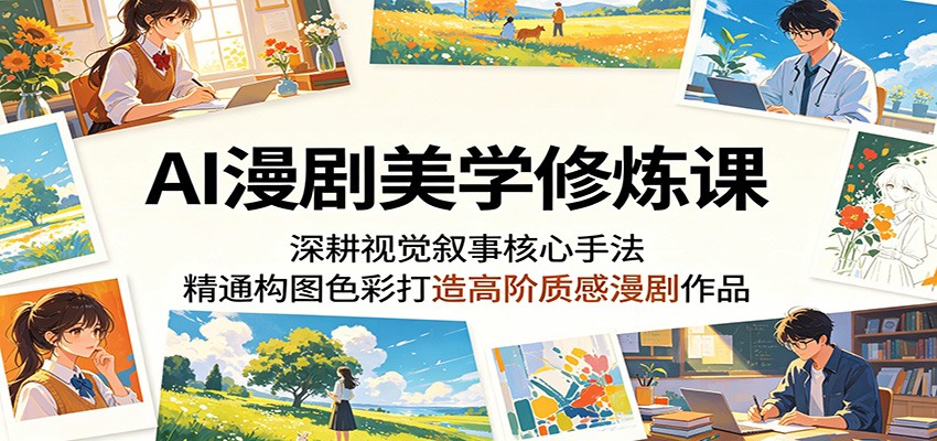 AI漫剧美学修炼课：深耕视觉叙事核心手法，精通构图色彩打造高阶质感漫剧作品-易创网