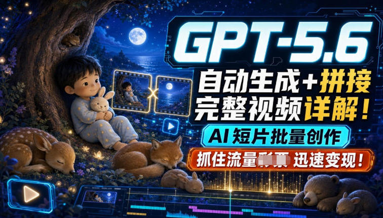 GPT-5.6自动生成＋拼接完整视频详解，AI短片批量创作，抓住流量迅速变现！-易创网