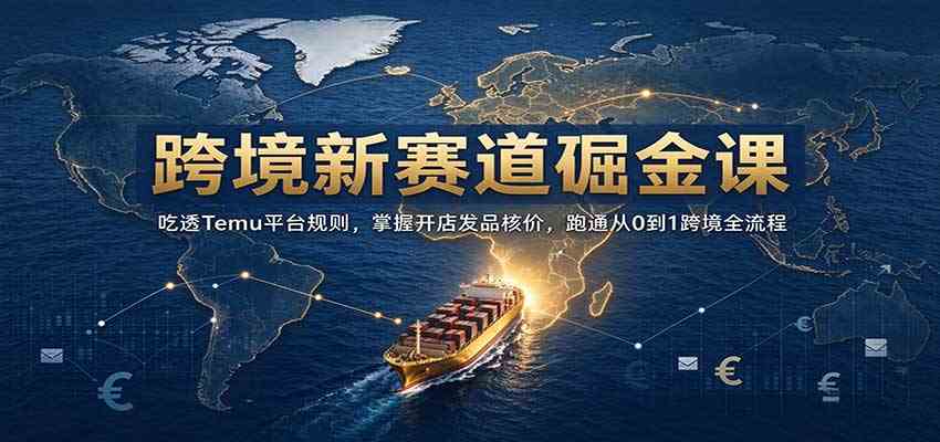 跨境新赛道掘金课：吃透Temu平台规则，掌握开店发品核价，跑通从0到1跨境全流程-易创网